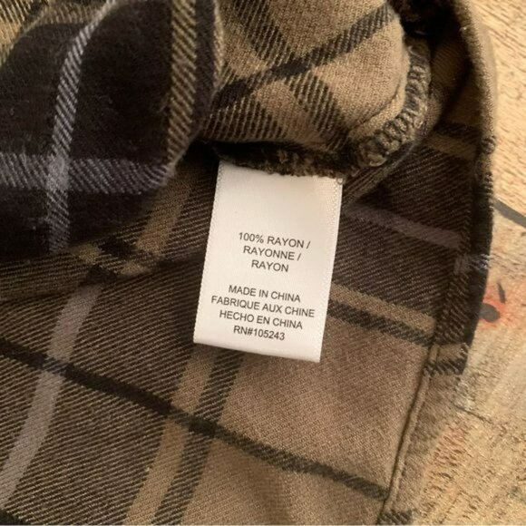 Soul cake womens size medium cropped brown and tan plaid long sleeve hooded top - Picture 3 of 6